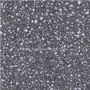 Terrazzo Tile Dark Grey Color Artificial Stone Flooring 
