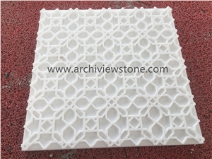 3D CNC Thassos Crystal White Marble CNC Wall Panel
