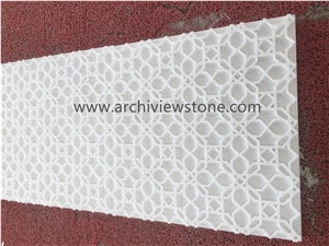 3D CNC Thassos Crystal White Marble CNC Wall Panel