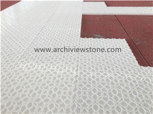 3D CNC Thassos Crystal White Marble CNC Wall Panel