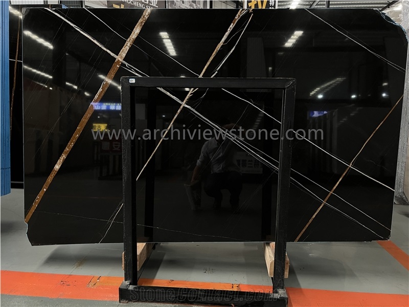 Sahara Noir Marble Laurent Black Sahara Marble Slab