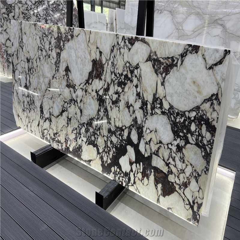 White And Red Marble Calacatta Viola Marble Wall Tile