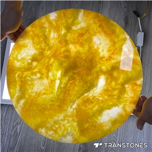Artificial Marble Onyx Backlit Resin Wall Panels For Lobby