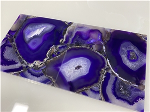 Backlit Large Agate Tile Sheet Purple Agate Stone Slab