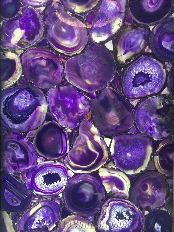 Backlit Large Agate Tile Sheet Purple Agate Stone Slab