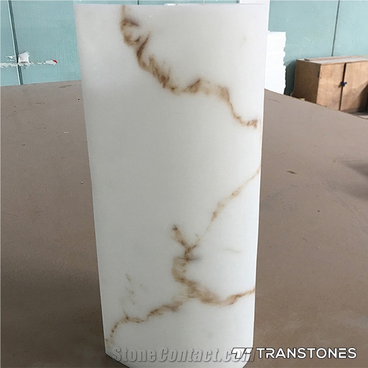 Backlit  Slab Onyx Bending Resin Panels For Column