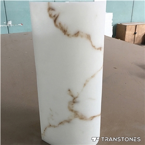 Backlit  Slab Onyx Bending Resin Panels For Column