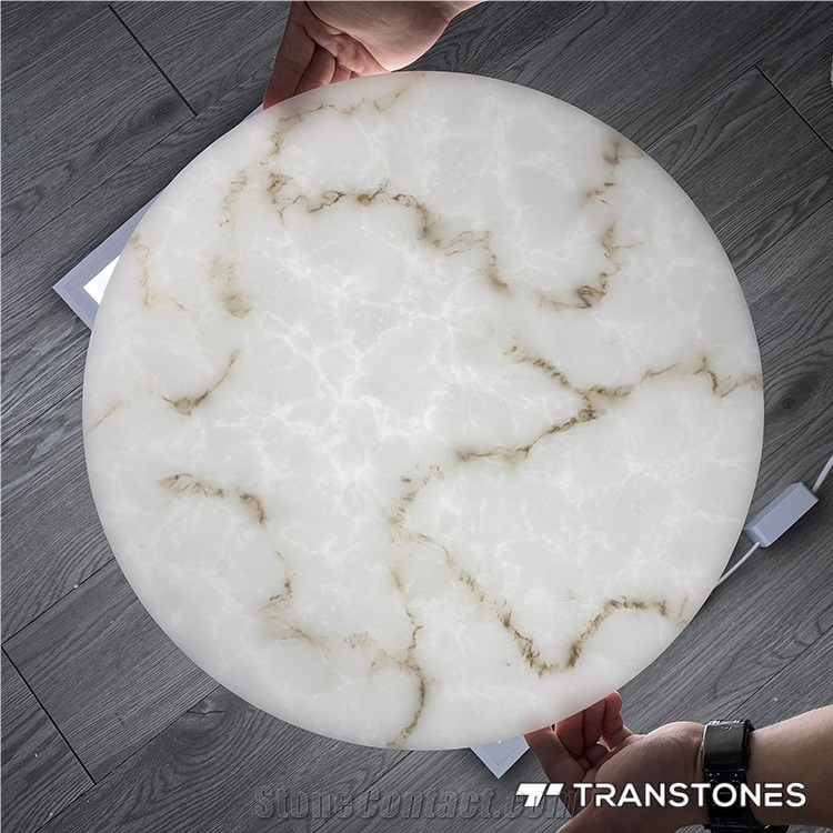 Backlit  Slab Onyx Bending Resin Panels For Column