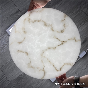 Backlit  Slab Onyx Bending Resin Panels For Column