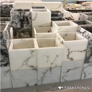 Backlit  Slab Onyx Bending Resin Panels For Column
