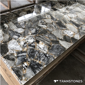 Black Quartz W Gold Foil Price Stone Alabaster Table Tops