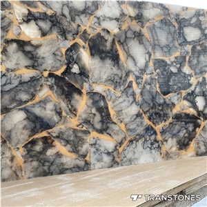 Black Quartz W Gold Foil Price Stone Alabaster Table Tops
