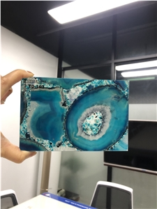 Luxury Blue Agate Backlit Agate Slab