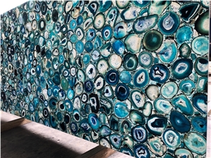 Luxury Blue Agate Backlit Agate Slab
