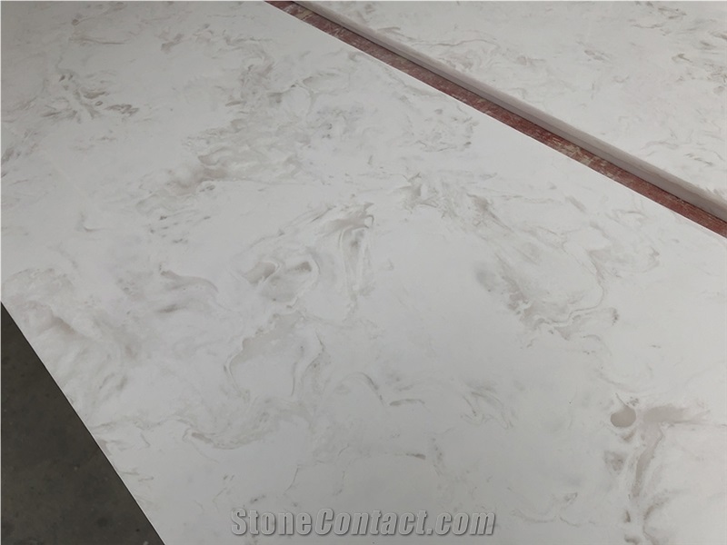 White Artificial Alabaster Quartz Stone Slabs