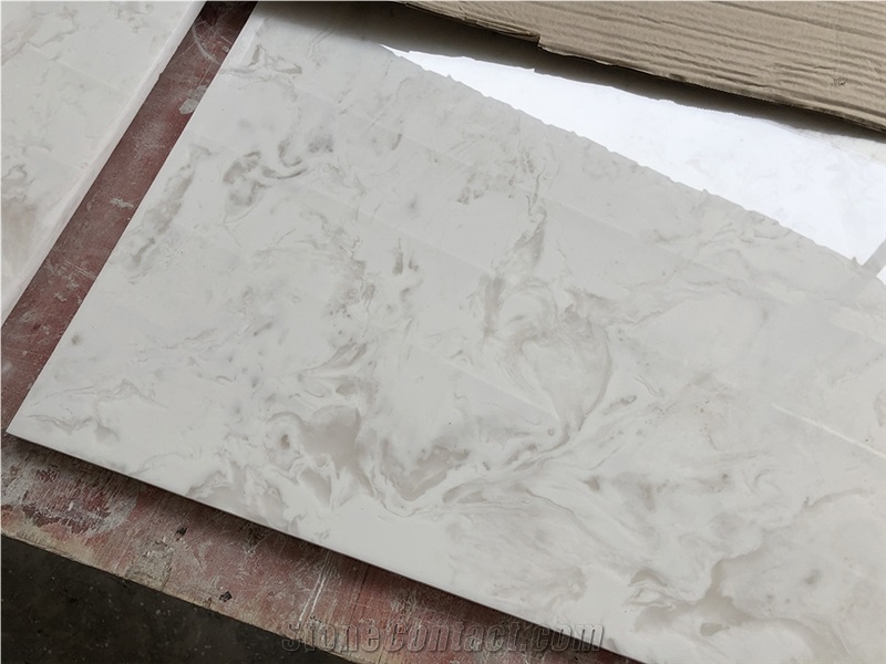 White Artificial Alabaster Quartz Stone Slabs