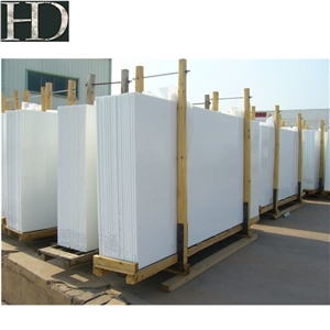 Pure White Nano Glass Slabs Grade A  Artificial Stone 