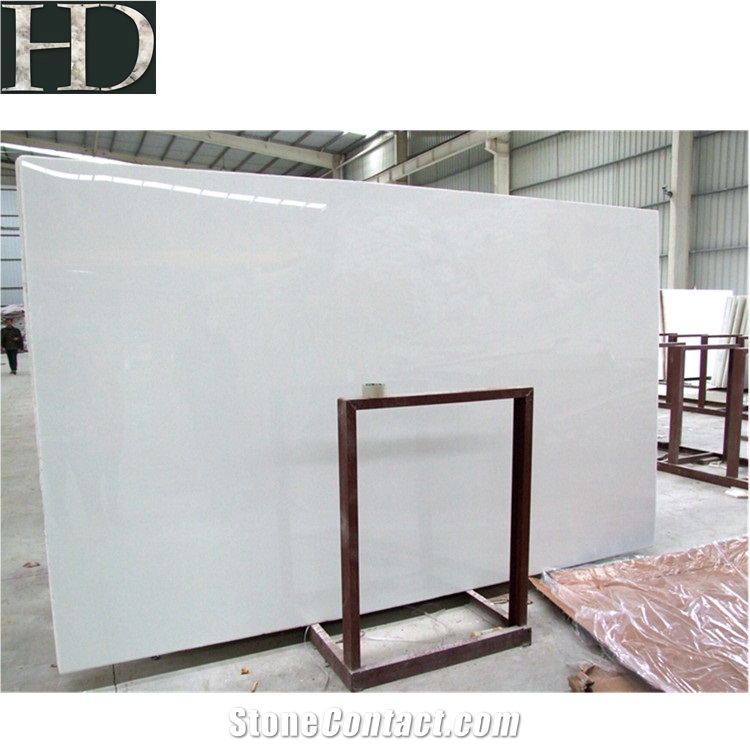 Pure White Nano Glass Slabs Grade A  Artificial Stone 