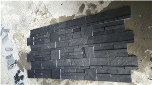 Natural Riven Black Slate Thin Wall Ledge Stone Claddings
