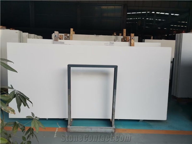 China Pure White Nano Vetro Artificial Microcrystalline Slab