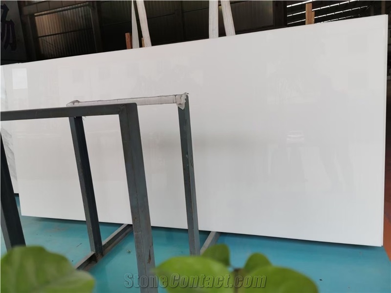 China Pure White Nano Vetro Artificial Microcrystalline Slab