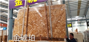 Amber Gold Marble Yellow Slab Tile In China Stone Market