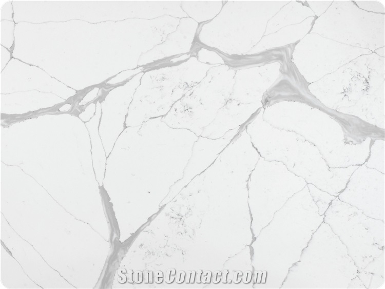 Artificial Marble Calacatta White Quartz Kitchen Countertops