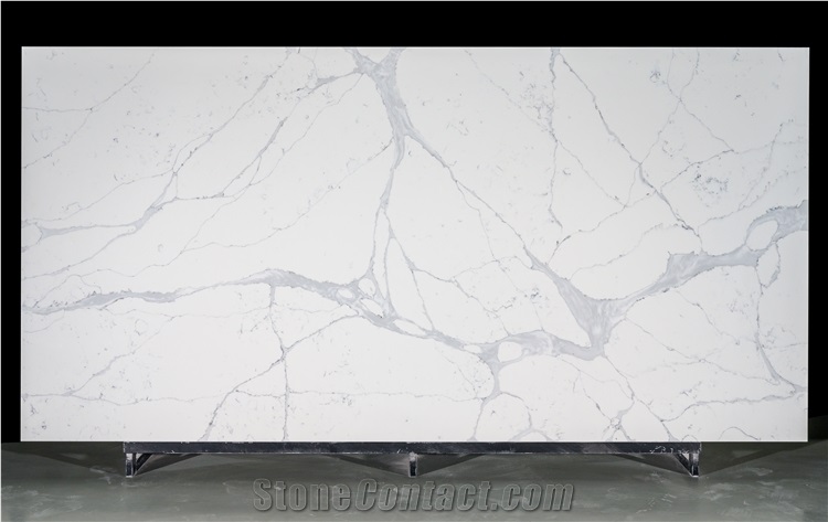 Artificial Marble Calacatta White Quartz Kitchen Countertops