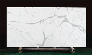 Artificial Marble Calacatta White Quartz Kitchen Countertops