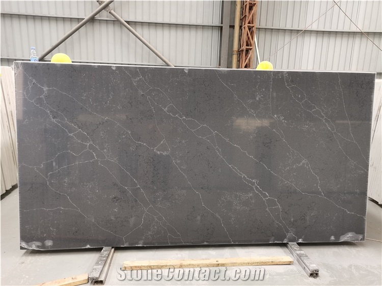 Artificial Marble Stone Grey Quartz Kitchen Island Countertop