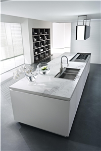 Artificial Stone Calacatta Quartz Kitchen Island Countertops