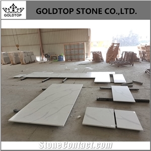Artificial Stone Calacatta White Quartz Kitchen Countertops