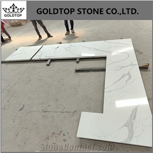 Artificial Stone Calacatta White Quartz Kitchen Countertops