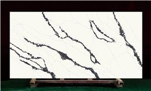 Black With White Veins  Quartz For Kitchen Island Countertops