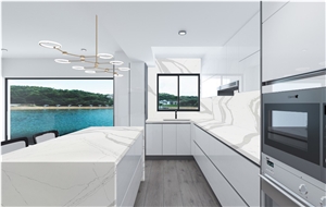 Calacatta Artificial Marble Stone Countertop Quartz Bar Top
