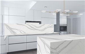 Calacatta Artificial Marble Stone Countertop Quartz Bar Top
