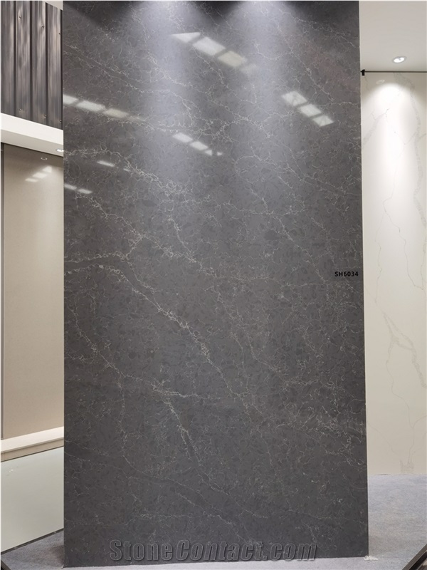 Calacatta Artificial Marble Stone Quartz Slab For Bar Top 