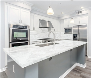 Calacatta Countertop Quartz Stone Kitchen Countertop