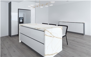 Calacatta Gold Quartz Stone Kitchen Countertops