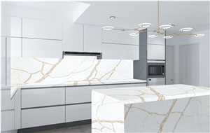  Calacatta Gold Quartz Stone Kitchen Countertops