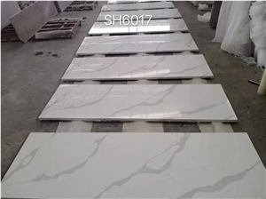 Calacatta White Artificial Stone Quartz Bathroom Vanity Top