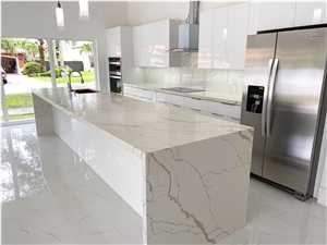 Snow White Artificial Quartz Stone Quartz Kitchen Countertop