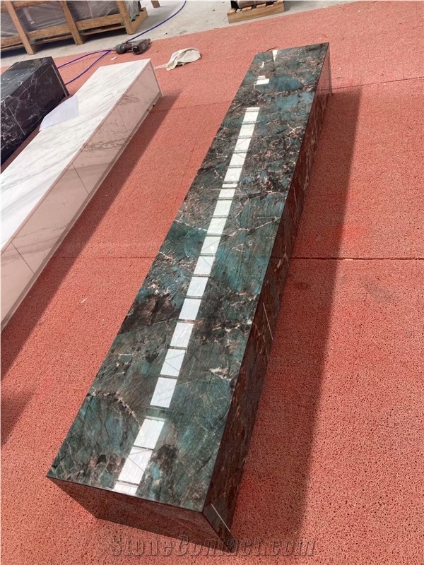 Amazon Green Artificial Stone Cabinet Furniture, TV Cabinet