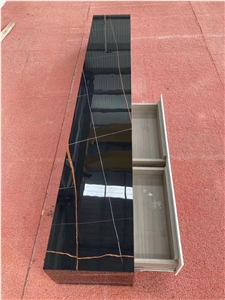 Black Marquina Marble Artificial Stone TV Table Cabinet 