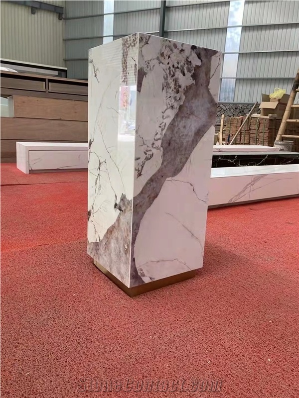 Calacatta White Marble Artificial Stone Flower Planters Base