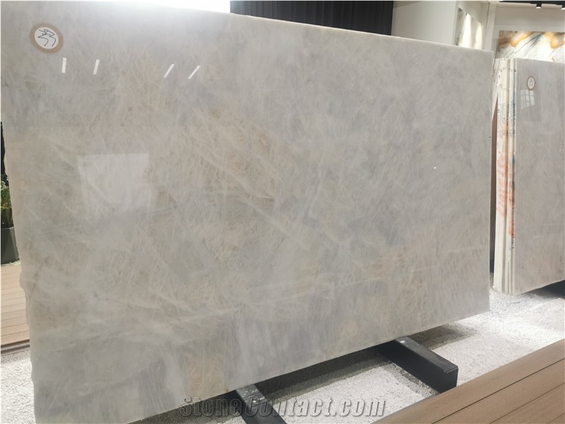 Cristallo Extra White Quartzite Tiles Slabs