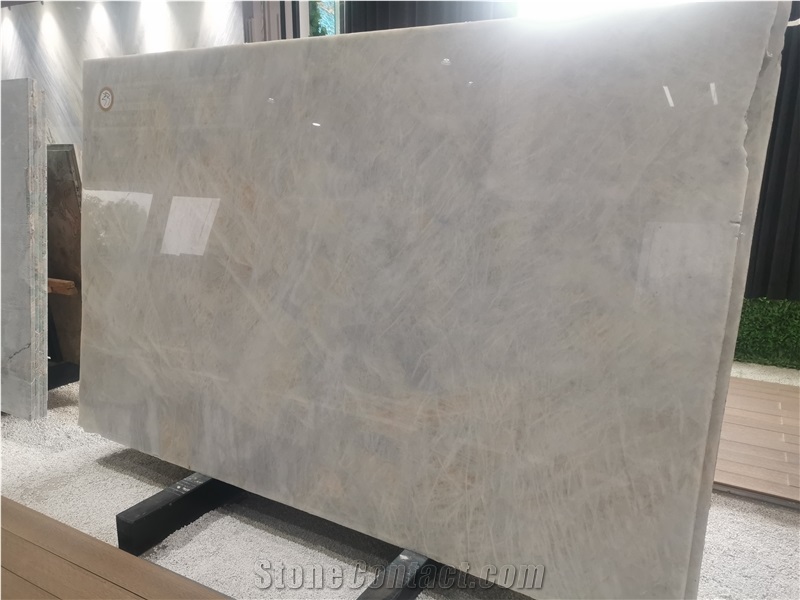 Cristallo Extra White Quartzite Tiles Slabs