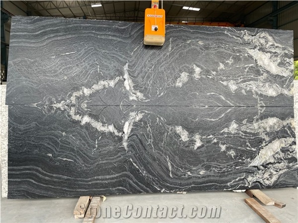Monsoon Black Quartzite Slab