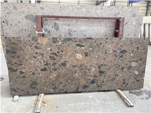 Brown Terrazzo Slab And Tiles For Wall And Floor Application