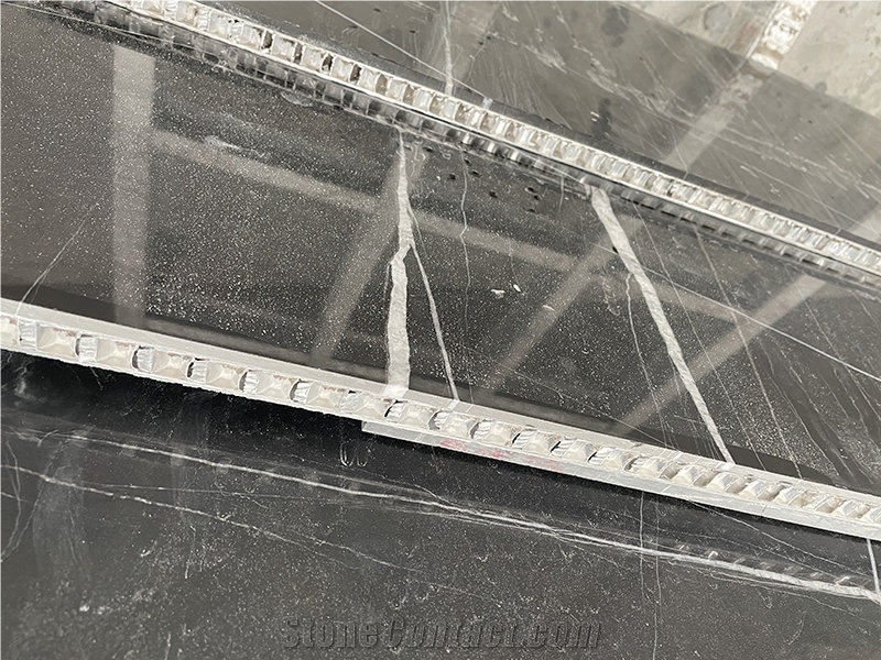 Nero Laurent Black Gold Marble Lightweight Honeycomb Panels